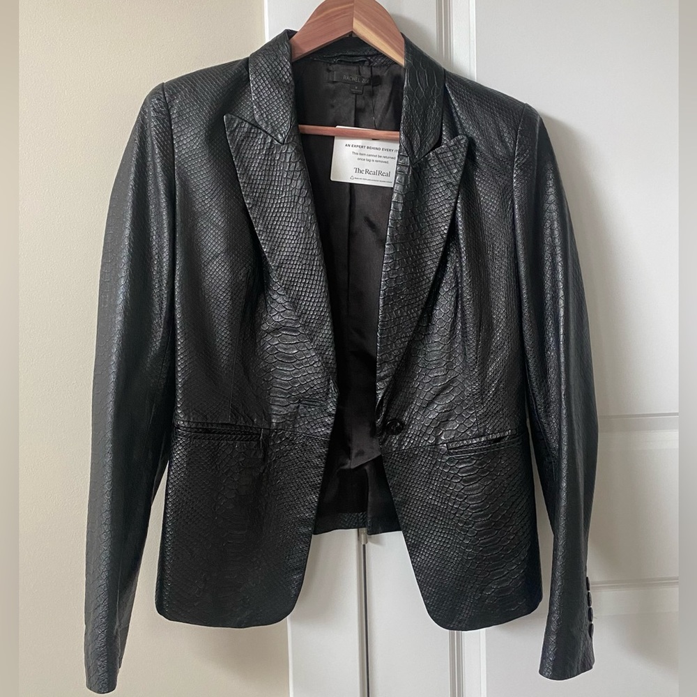 Rachel Zoe Crocadile Leather Blazer